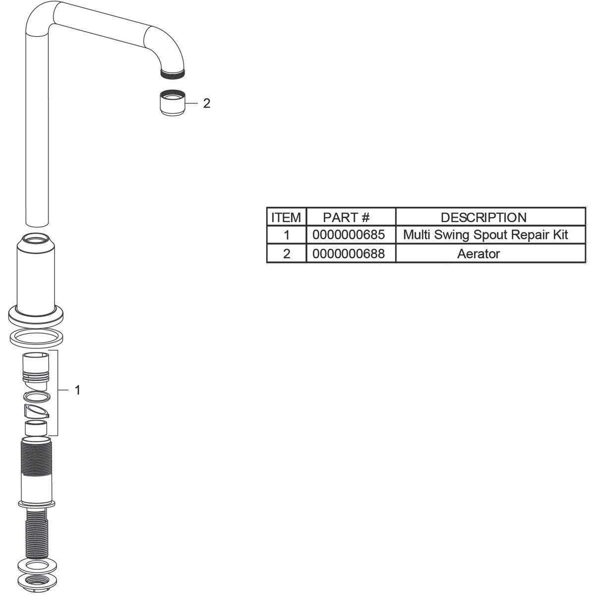 Elkay, Bocca di erogazione Elkay 10-3/4" LK394A