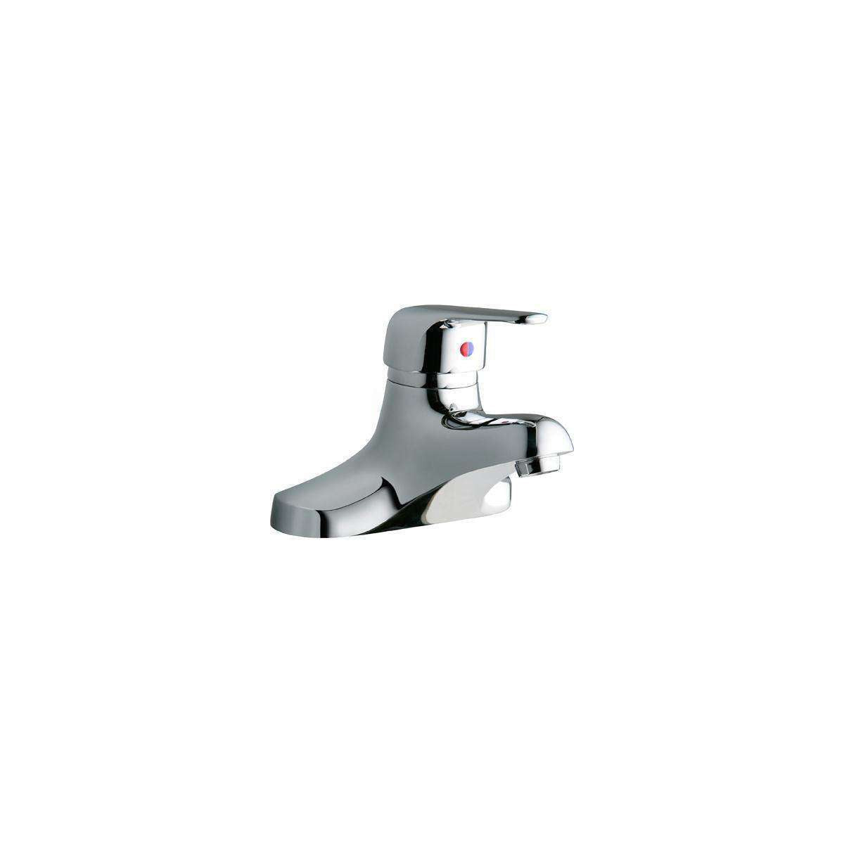 Elkay, Elkay 4" centralizzato con rubinetto da incasso per lavabo con bocca integrale e maniglia a lama di polso da 4" Cromo LK422L4