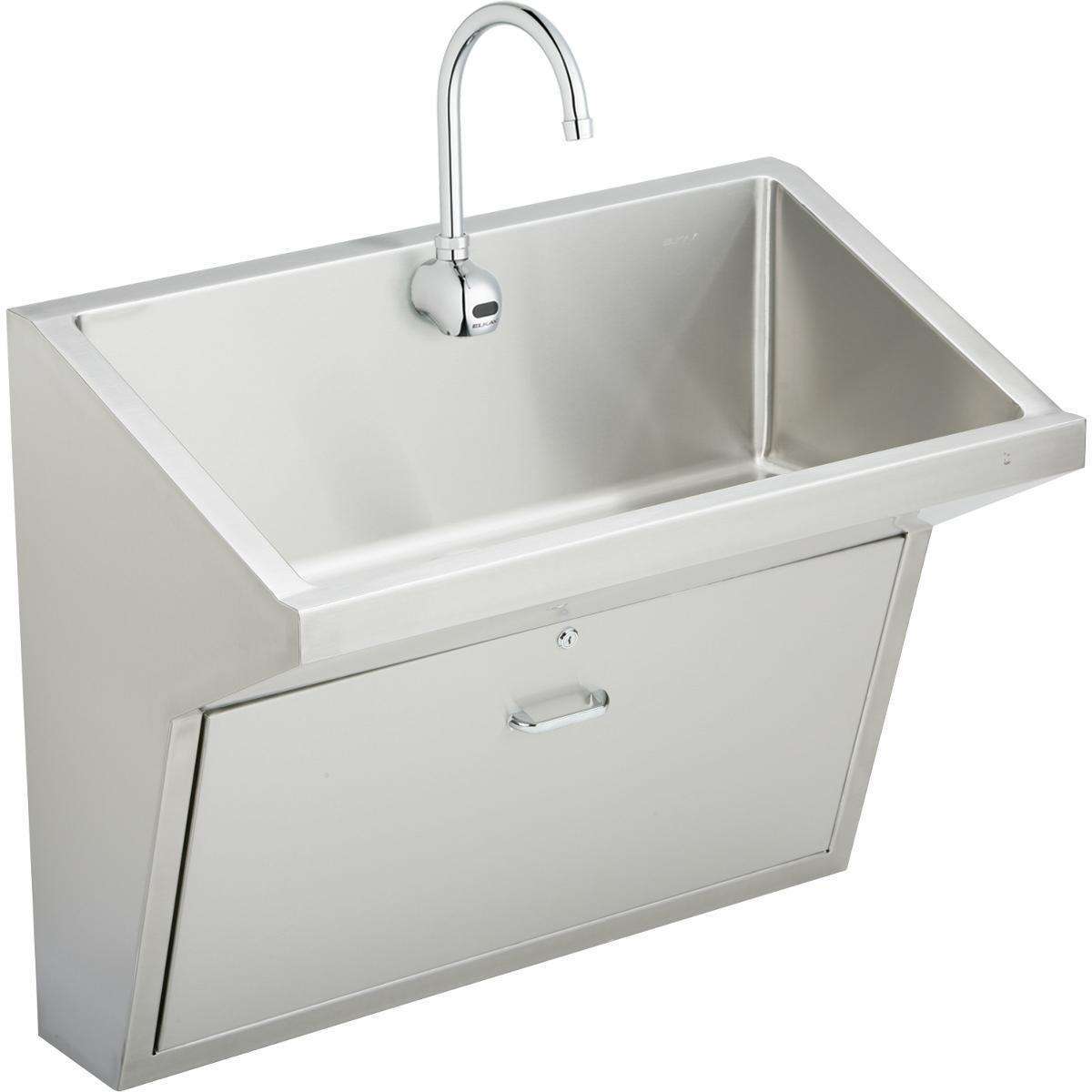 Elkay, Elkay acciaio inox 33" x 16-13/16" x 30", kit lavello a parete per chirurgo a stazione singola EWSFAD13620SACC