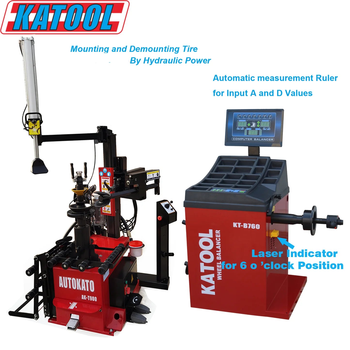 Katool, Katool AK-T900 Combo 15:Tire Changer 2.0HP Motor Wheel Balancer Garage Equipment (Tax Included)