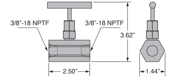 Idraulica Freedom, Valvola a spillo Freedom Hydraulics, femmina 3/8" NPTF - FNV38