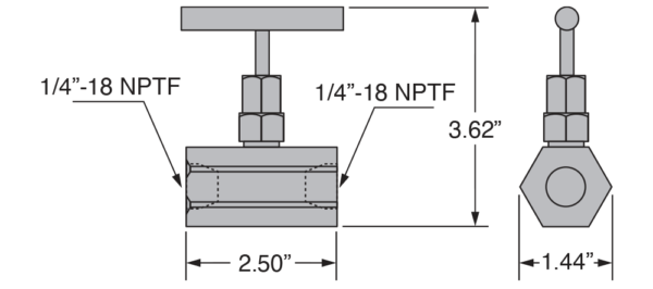 Idraulica della libertà, Valvola ad ago Freedom Hydraulics, femmina 1/4" NPTF - FNV14