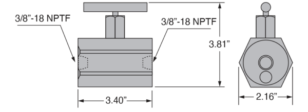 Idraulica Freedom, Valvola di ritegno a rilascio manuale con bypass di sicurezza, 3/8" NPTF - FCVMR38