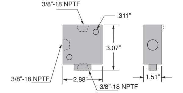 Idraulica Freedom, Valvola di ritegno pilotata Freedom Hydraulics, 3/8" NPTF -FCVP38