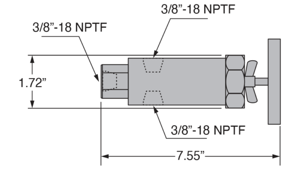 Idraulica della libertà, Valvola di sicurezza regolabile in linea Freedom Hydraulics, 3/8" NPTF - FNVR38